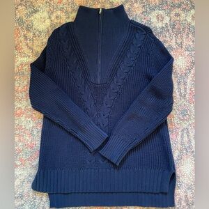 Tuckernuck Navy 1/4 Zip Estella Sweater, XS